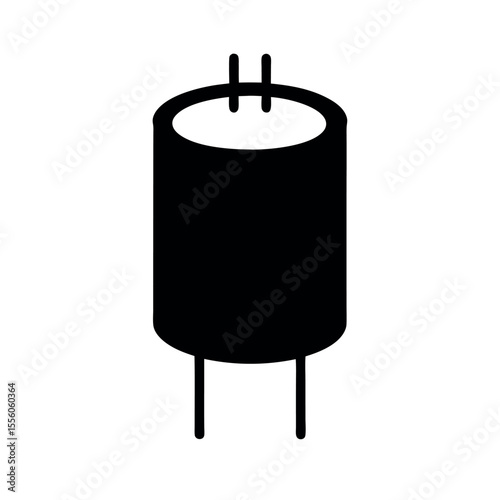ceramic capacitor black vector flat style