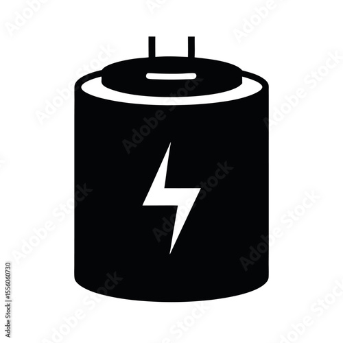 electrolytic capacitor black icon element