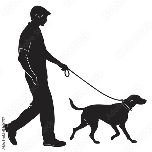 Man Walking Dog: Silhouette Graphic
