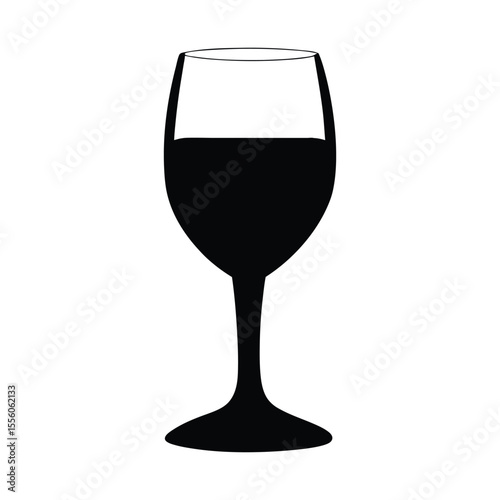 Isolated red wine in an elegant crystal glass perfect for a celebratory drink wine glass silhouette icon vector illustration