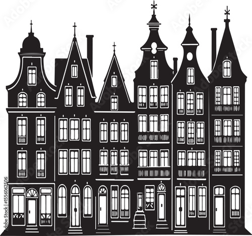 Vintage European buildings and townhouses_03