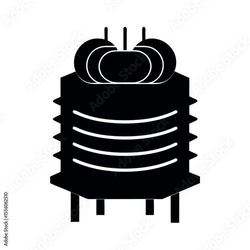 inductor black circuit component icon