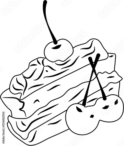 Chocolate Cake Cherry coloring page