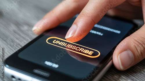 Unsubscribe from Notifications: A finger hovers over the 