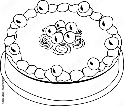 Chocolate Cake Cherry coloring page
