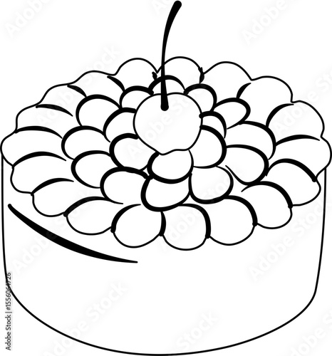Chocolate Cake Cherry coloring page
