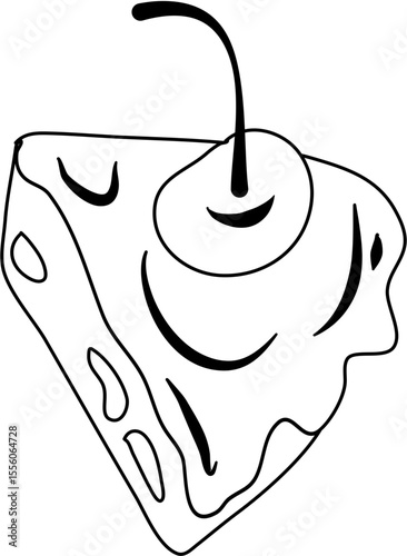 Chocolate Cake Cherry coloring page