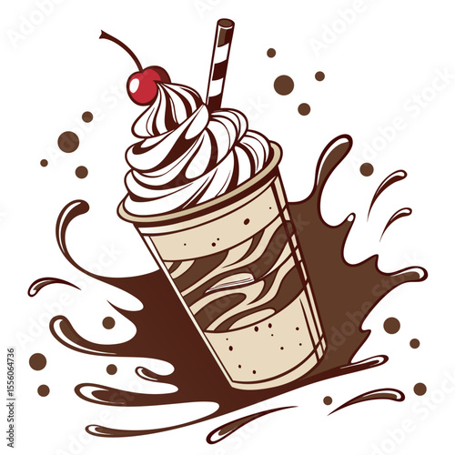 A chocolate ice cream frappe created with splash