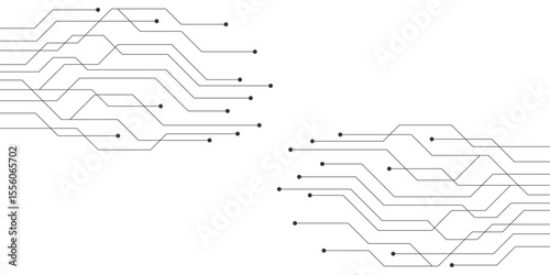 Abstract Circuit Board Design: Lines, Nodes, Connections, Technology, Innovation.