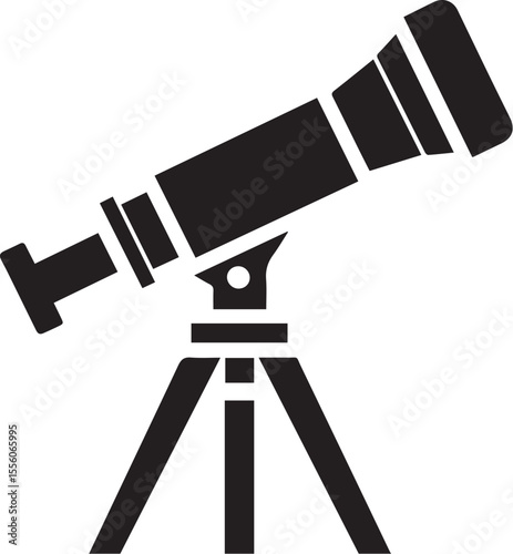 Telescope silhouette vector art flat design