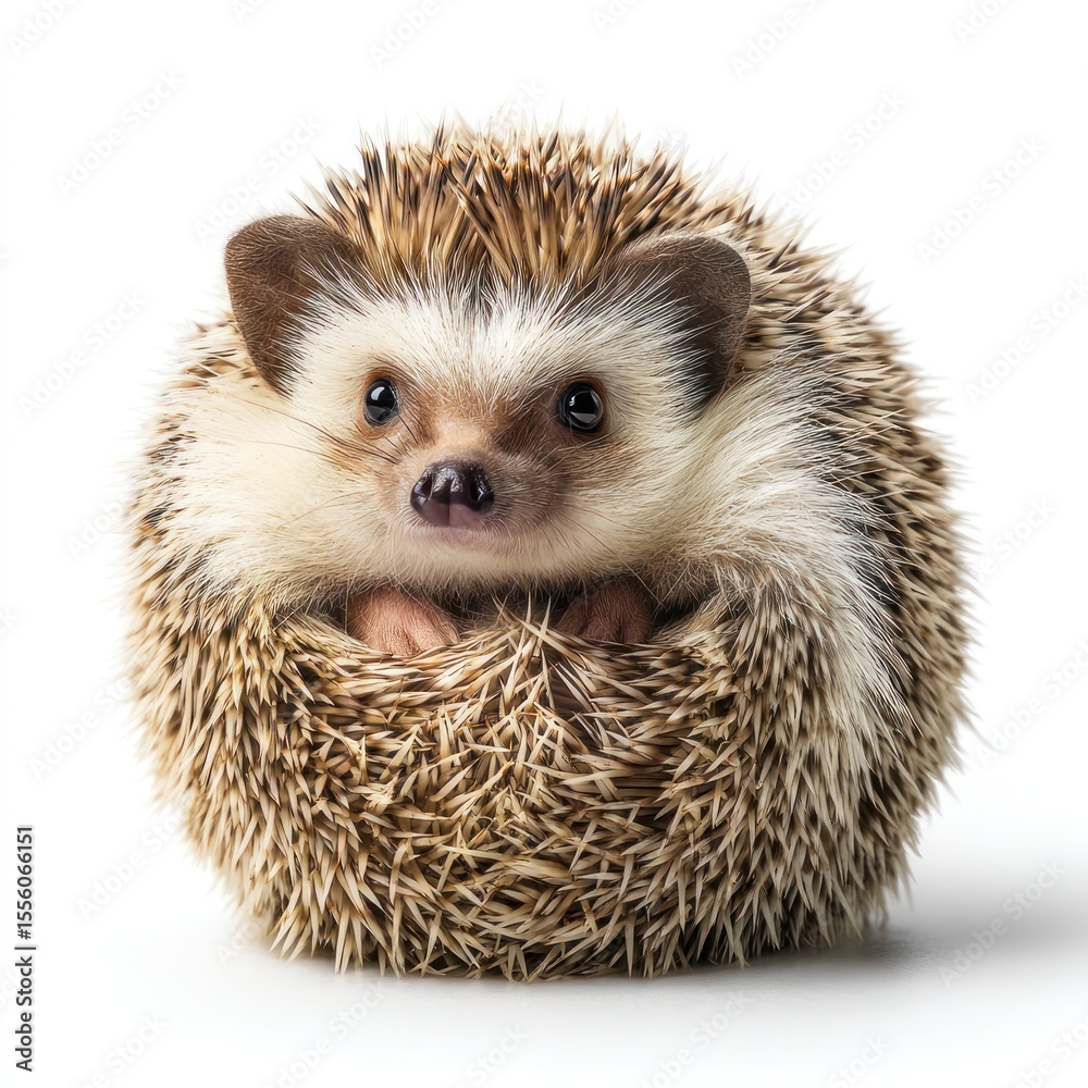Naklejka premium Adorable hedgehog curled up