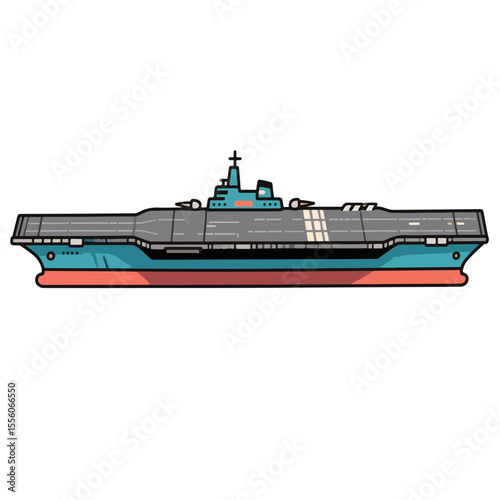 Aircraft carrier vector editable illustration of stealth black carrier, suitable for futuristic combat UI, drone strategy content, and war-themed visuals.