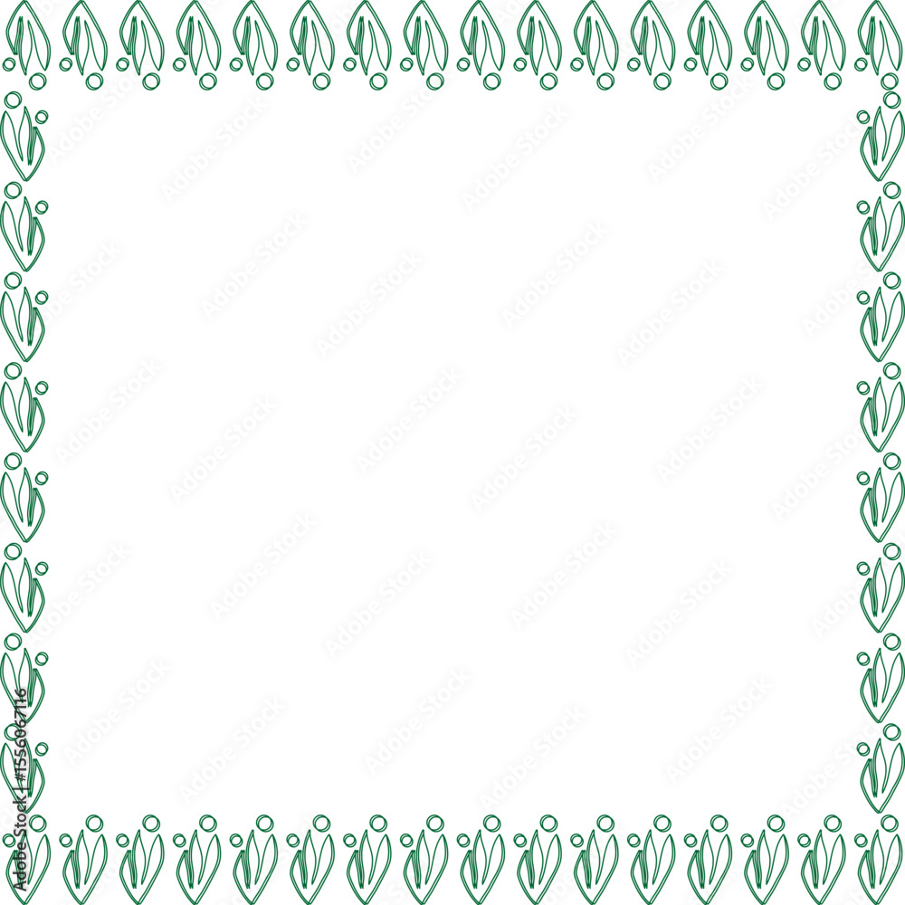 Obraz premium Summer meadow frame. Trendy botany graphic template. Grass empty frame box
