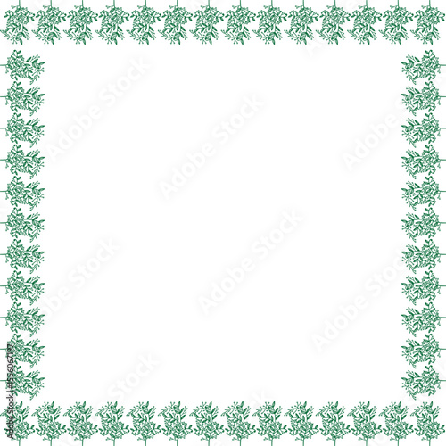 Plant branches mistletoe frame. Christmas plants empty frame box. Holy tree leaves