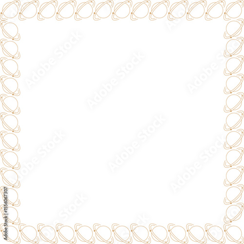 Saturn square frame. Hand drawn outer space template with empty space for your text. Astrology design