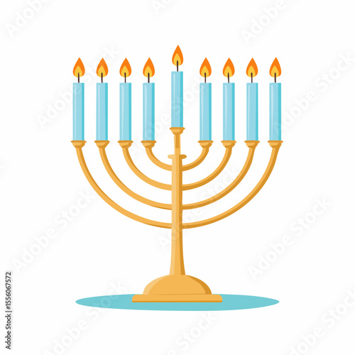 hanukkah menorah with candles