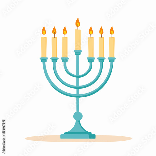 hanukkah menorah with candles