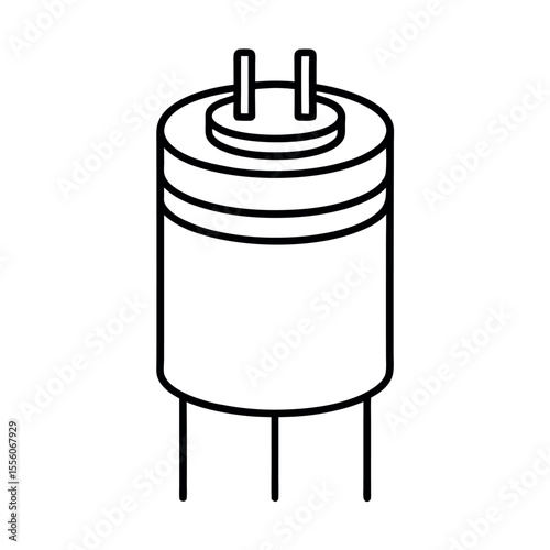 tantalum capacitor outline vector electronics sketch