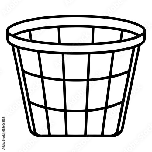 Clean Laundry Bin Outline Vector