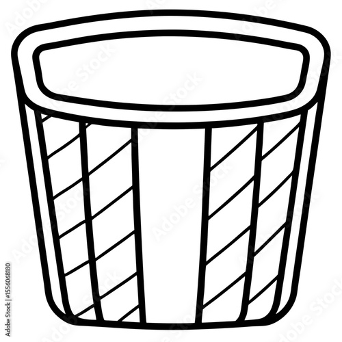 Clean Laundry Bin Outline Vector