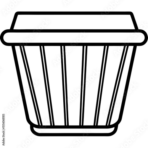 Clean Laundry Bin Outline Vector