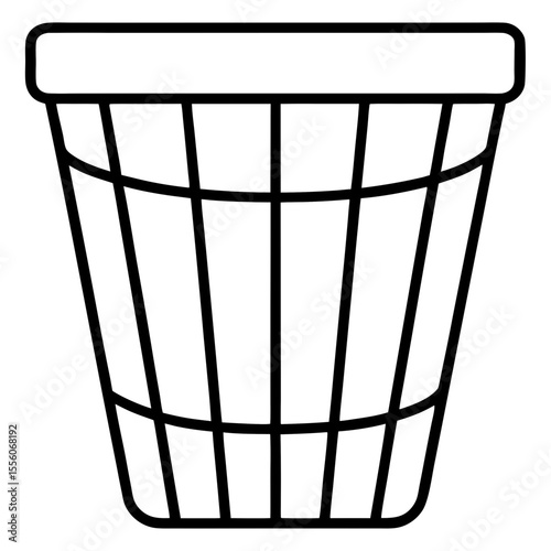 Clean Laundry Bin Outline Vector
