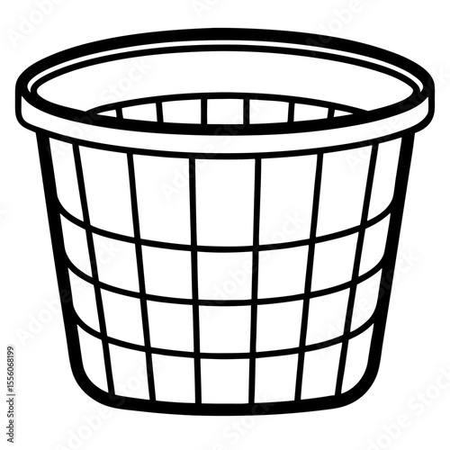 Clean Laundry Bin Outline Vector
