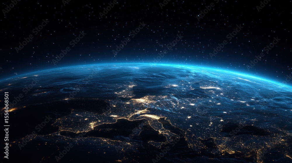 Obraz premium Earth at night europe