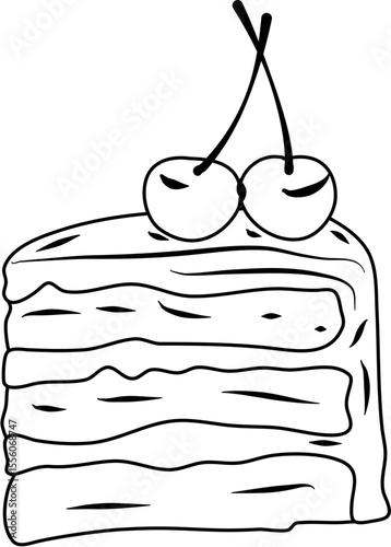 Chocolate Cake Cherry coloring page