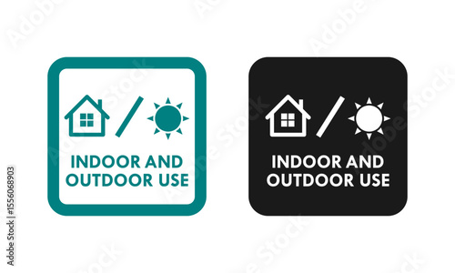 Indoor and outdoor use design badge template illustration