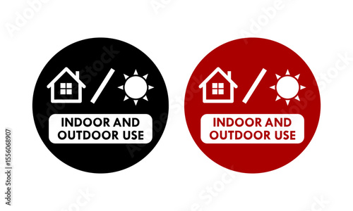 Indoor and outdoor use design badge template illustration