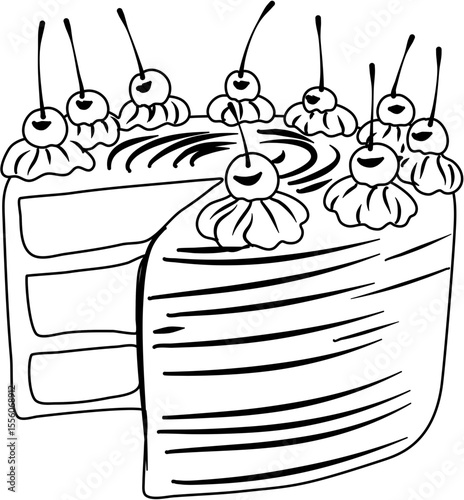 Chocolate Cake Cherry coloring page