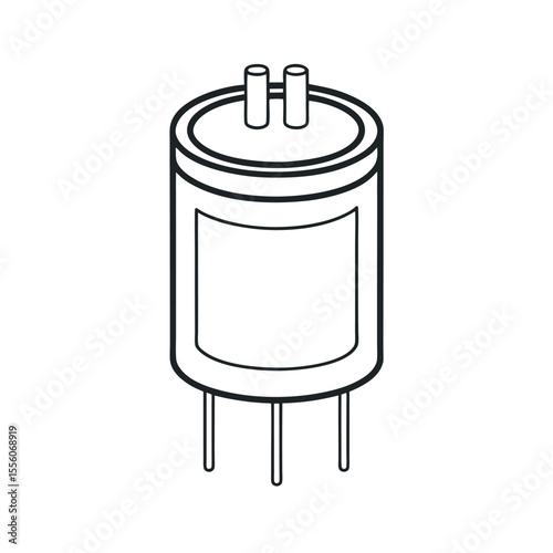 capacitor symbol outline white background vector