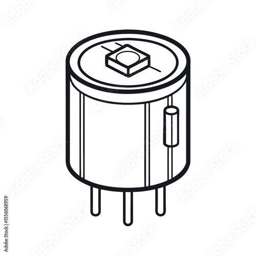 capacitor electrical part sketch line outline art