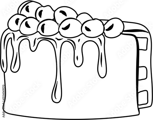 Chocolate Cake Cherry coloring page