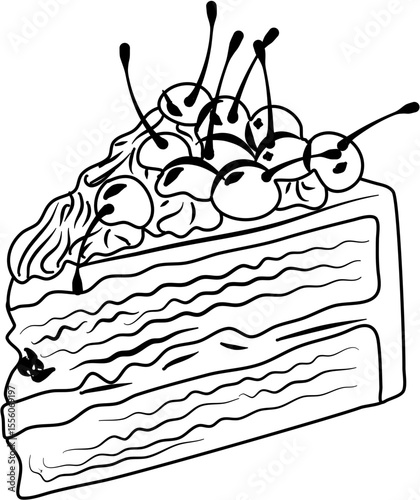 Chocolate Cake Cherry coloring page
