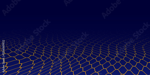 Abstract net background blue and gold for sports, Mesh texture for fishing nets. Seamless pattern for sportswear or soccer goal, volleyball net, basketball hoop, hockey, athletics. Vector