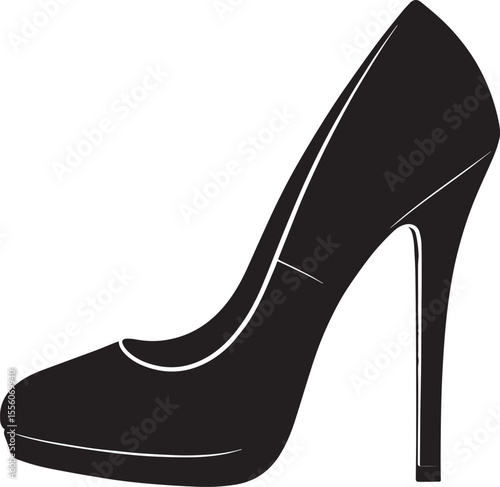 High Heel Fashion Shoe Black Silhouette | Classy Footwear Icon