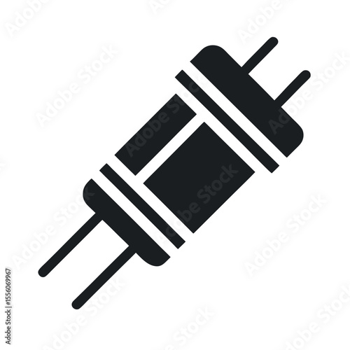 resistor black symbol vector image electronics