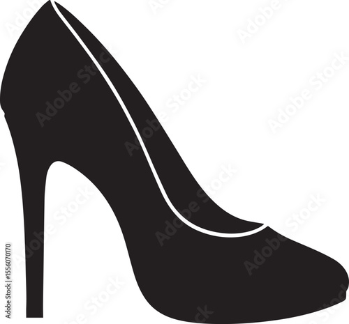 High Heel Fashion Shoe Black Silhouette | Classy Footwear Icon
