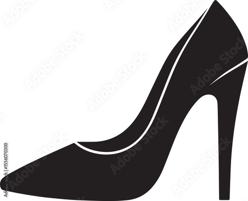 High Heel Fashion Shoe Black Silhouette | Classy Footwear Icon