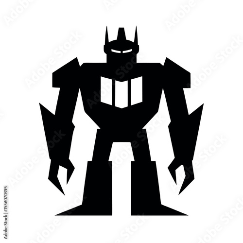 transformer black silhouette vector white isolated