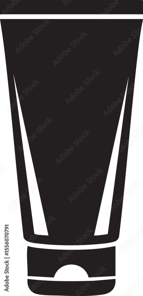 Cosmetic Cream Tube Black Silhouette Icon Cosmetic Cream Tube Black Silhouette Icon