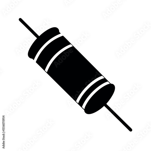 wirewound resistor black vector component sketch