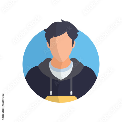 man wearing jacket icon. stock illustration