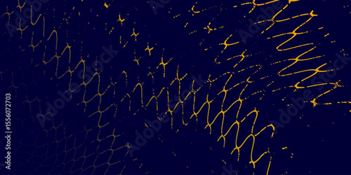 Abstract net background blue and gold for sports, Mesh texture for fishing nets. Seamless pattern for sportswear or soccer goal, volleyball net, basketball hoop, hockey, athletics. Vector