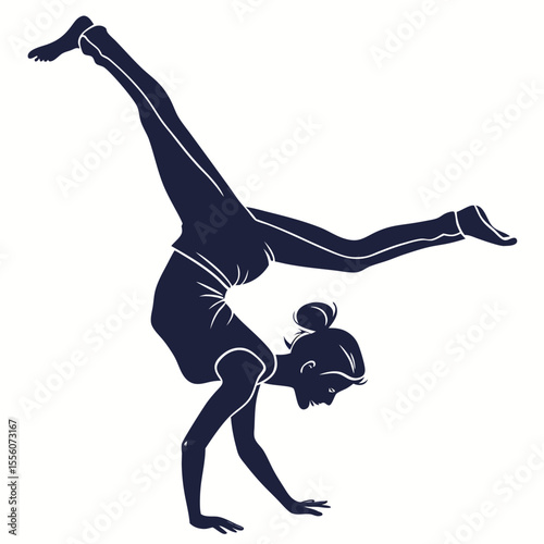 Powerful Yoga Pose: A Silhouette Illustration