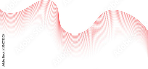 Abstract Red line wave background., Technology abstract lines on white background, Dynamic Flowing Lines and Technology Sound Pattern , frequency sound wave, twisted curve lines with blend effect.
