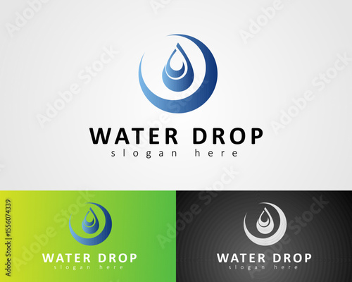 water drop logo design icon concept for company