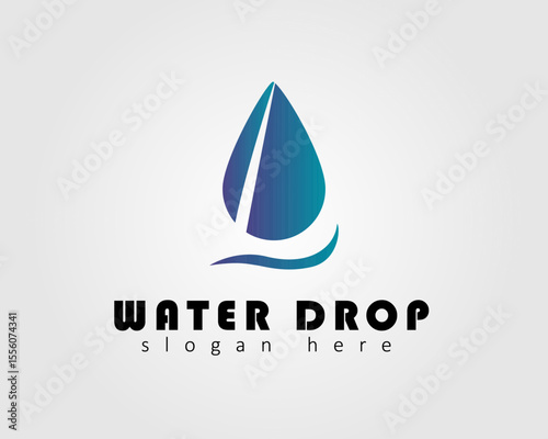 water drop simple logo design concept business company